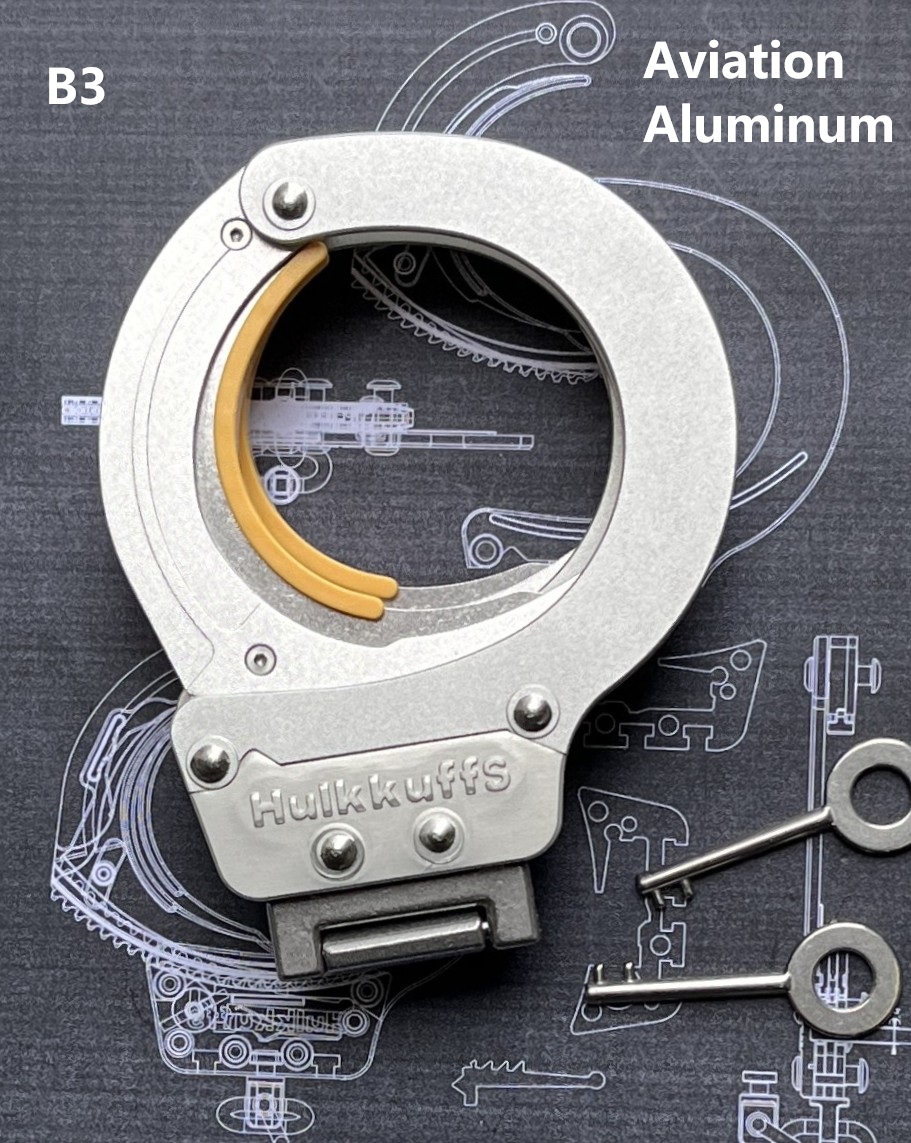 Hulkkuffs B3, automatic, hinged, matte, aviation Aluminum